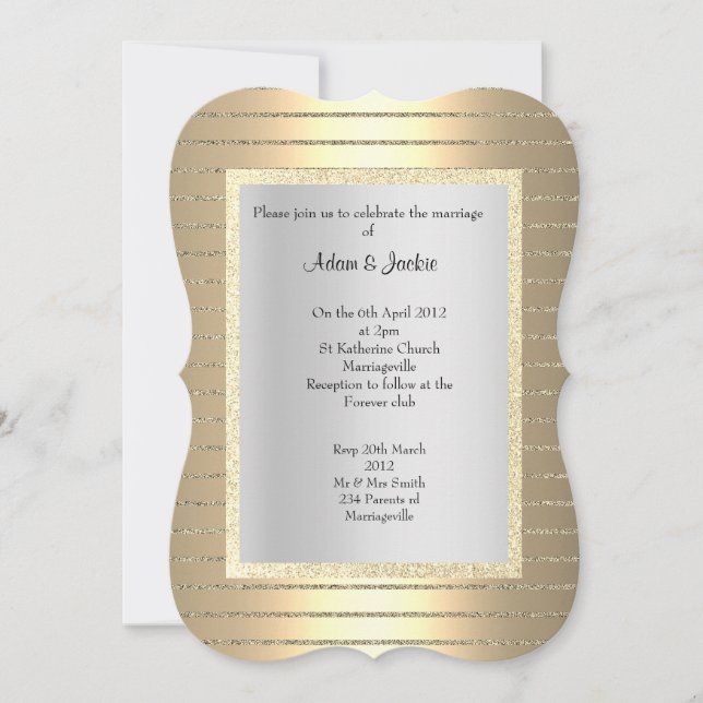 Invitación ELEGANTE Y MODERNO BODA Dorado sepia bronce (Anverso)