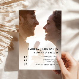 Invitación Elegante y moderno Boda fotográfico de clase Save 