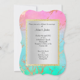 INVITACIÓN ELEGANTE Y MODERNO BODA MARBLE GOLD PASTEL