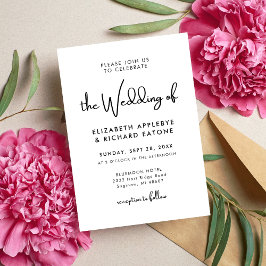 Invitación Elegante y moderno Boda negro y blanco