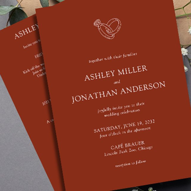 Invitación Elegante y moderno Boda todo en uno de los element (Subido por el creador)