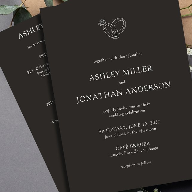 Invitación Elegante y moderno Boda todo en uno de los element (Subido por el creador)