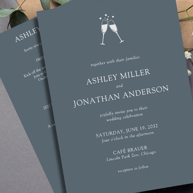 Invitación Elegante y moderno Boda todo en uno de los element (Subido por el creador)