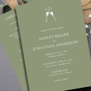 Invitación Elegante y moderno Boda todo en uno de los element