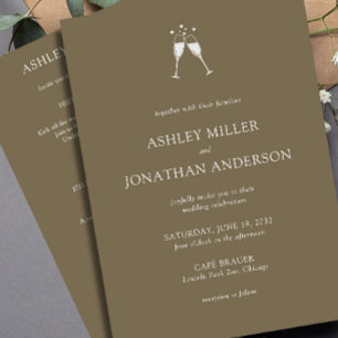 Invitación Elegante y moderno Boda todo en uno de los element