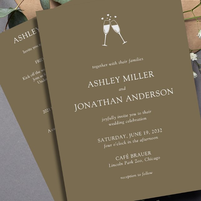 Invitación Elegante y moderno Boda todo en uno de los element (Subido por el creador)