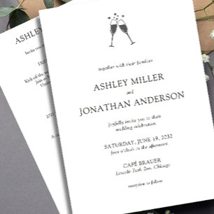 Invitación Elegante y moderno Boda todo en uno de los element