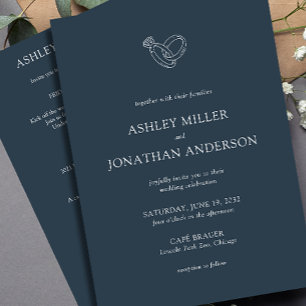 Invitación Elegante y moderno Boda todo en uno de los element