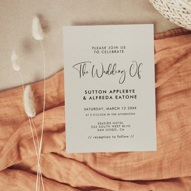 Invitación Elegante y moderno boda verde de sabio claro (Subido por el creador)