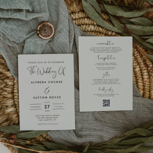Invitación Elegante y moderno boda verde sabio