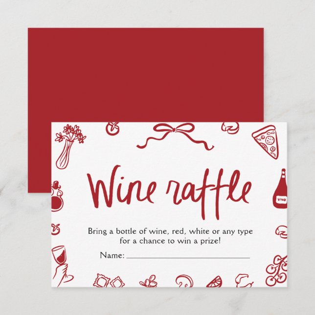 Invitación Elegante y moderno boleto de juego de Raffle de vi (Anverso / Reverso)