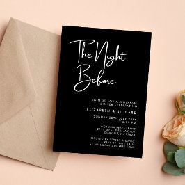 Invitación Elegante y Moderno Cena de Ensayo de la Noche Ante