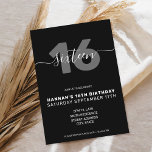 Invitación Elegante y moderno cumpleaños 16<br><div class="desc">Moderna y elegante Invitación de cumpleaños número 21. Minimalista diseño de plantillas de invitación para 21 cumpleaños con elegante letra de guión con letra a mano de caligrafía.</div>