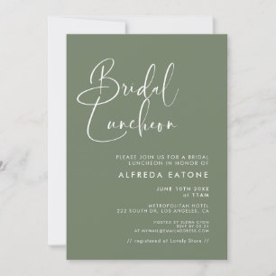 Invitación Elegante y moderno Dark Sage green Nodal luncheon