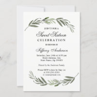 Elegante y moderno dulce de hoja verde 16 invitado