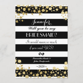 Invitación Elegante y moderno Faux Gold Splatters y Stripes