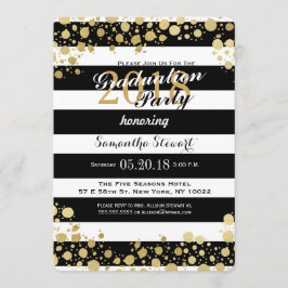 Invitación Elegante y moderno Faux Gold Splatters y Stripes