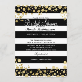 Invitación Elegante y moderno Faux Gold Splatters y Stripes