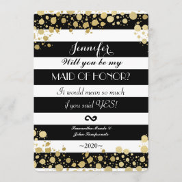 Invitación Elegante y moderno Faux Gold Splatters y Stripes