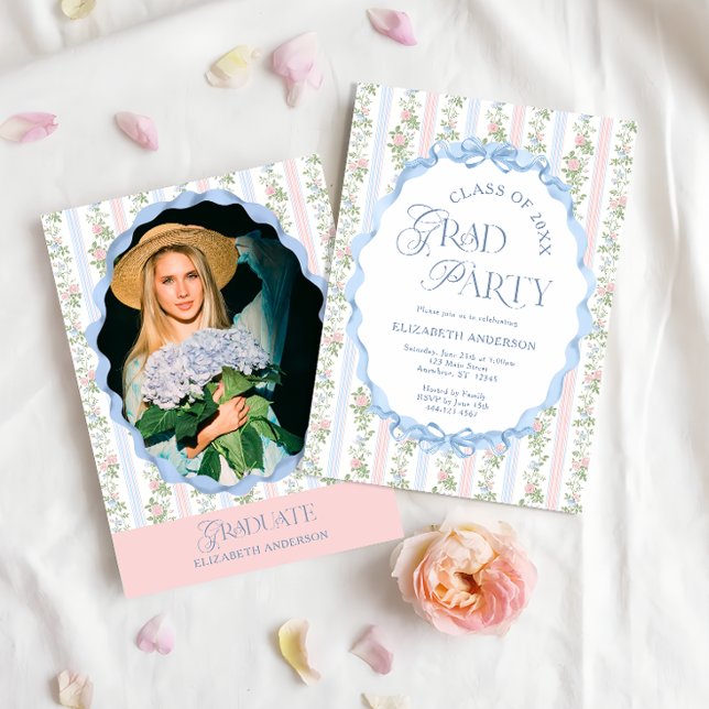 Invitación Elegante y moderno Fiesta de graduados de moscas (Subido por el creador)