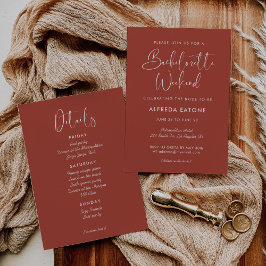 Invitación Elegante y moderno fin de semana de terracota Bach