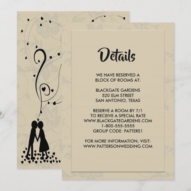 Invitación Elegante y moderno gabinete romántico (Anverso / Reverso)