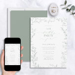 Invitación Elegante y moderno Leaf Sage Green 60 cumpleaños<br><div class="desc">Celebra un hito especial con nuestra elegante invitación al 60 cumpleaños con el estilo Sage verde de la hoja moderna. Esta bonita y sofisticada invitación le da una sensación de gracia y clase, perfecta para los 6-0. En un clásico color verde sabio bellamente acentuado por un borde de hojas a...</div>