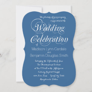 Invitación Elegante y moderno matrimonio azul