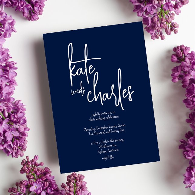 Invitación Elegante y moderno nombre personalizado estilo Inv (Subido por el creador)