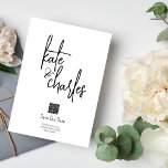 Invitación Elegante y moderno nombre personalizado Guardar la<br><div class="desc">Tipografía elegante y de diseño y carta única que destaca los nombres de la pareja. Personalizar tal como usted desea Contáctanos en funda de cualquier ayuda</div>