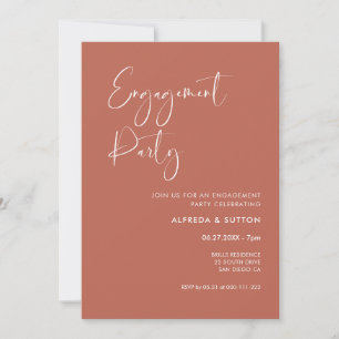 Invitación Elegante y moderno partido de compromiso de arcill