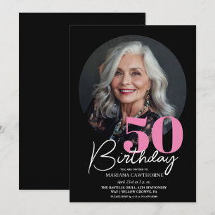 Invitación Elegante y moderno partido de cumpleaños 50 del Ro