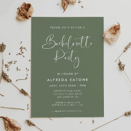 Invitación Elegante y moderno partido de la Bachelorette verd