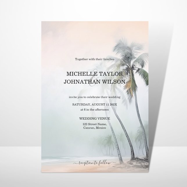 Invitación Elegante y moderno Playa de Palm (Subido por el creador)