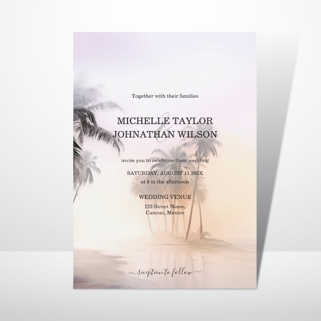 Invitación Elegante y moderno Playa de Palm (Subido por el creador)