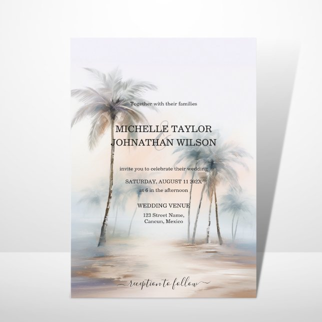 Invitación Elegante y moderno Playa de Palm (Subido por el creador)