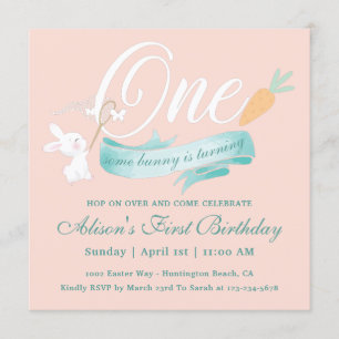 Invitación Elegante y moderno primer cumpleaños de Pascua