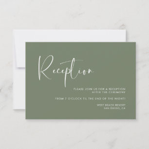 Invitación Elegante y moderno recepción de bodas en verde sab