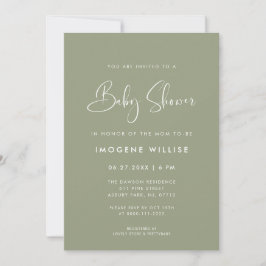 Invitación Elegante y moderno Sage Green Baby Shower