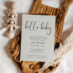 Invitación Elegante y moderno Sage Green Hello Baby