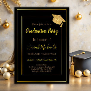 Invitación Elegante y moderno tapón de graduación de Purpurin
