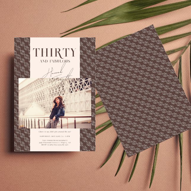 Invitación Elegante y moderno Treinta | 30.ª foto de cumpleañ (Subido por el creador)