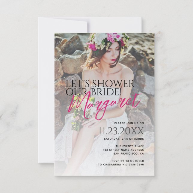 Invitación Elegante y moderno vamos a bañar nuestra foto de n (Anverso)