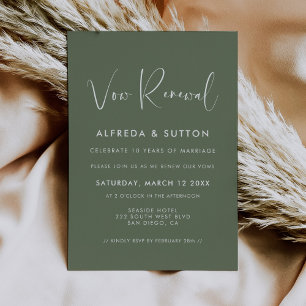 Invitación Elegante y moderno verde sabio oscuro Renovación d