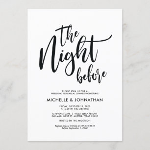 Invitación Elegante y perfecto ensayo de bodas invitan a cena