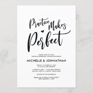Invitación Elegante y perfecto ensayo de bodas invitan a cena