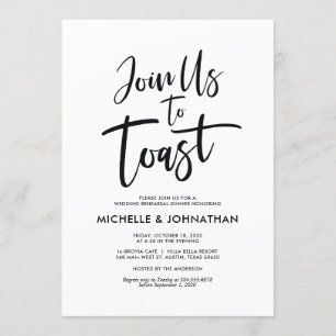 Invitación Elegante y perfecto ensayo de bodas invitan a cena