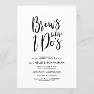 Invitación Elegante y perfecto ensayo de bodas invitan a cena