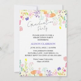 Invitación Elegante y personalizada fiesta de graduación de F