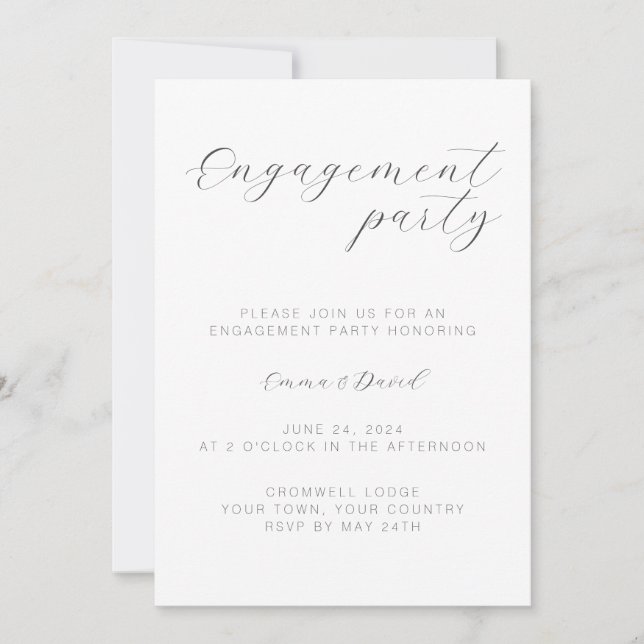 Invitación elegante y personalizada para la fiesta (Anverso)